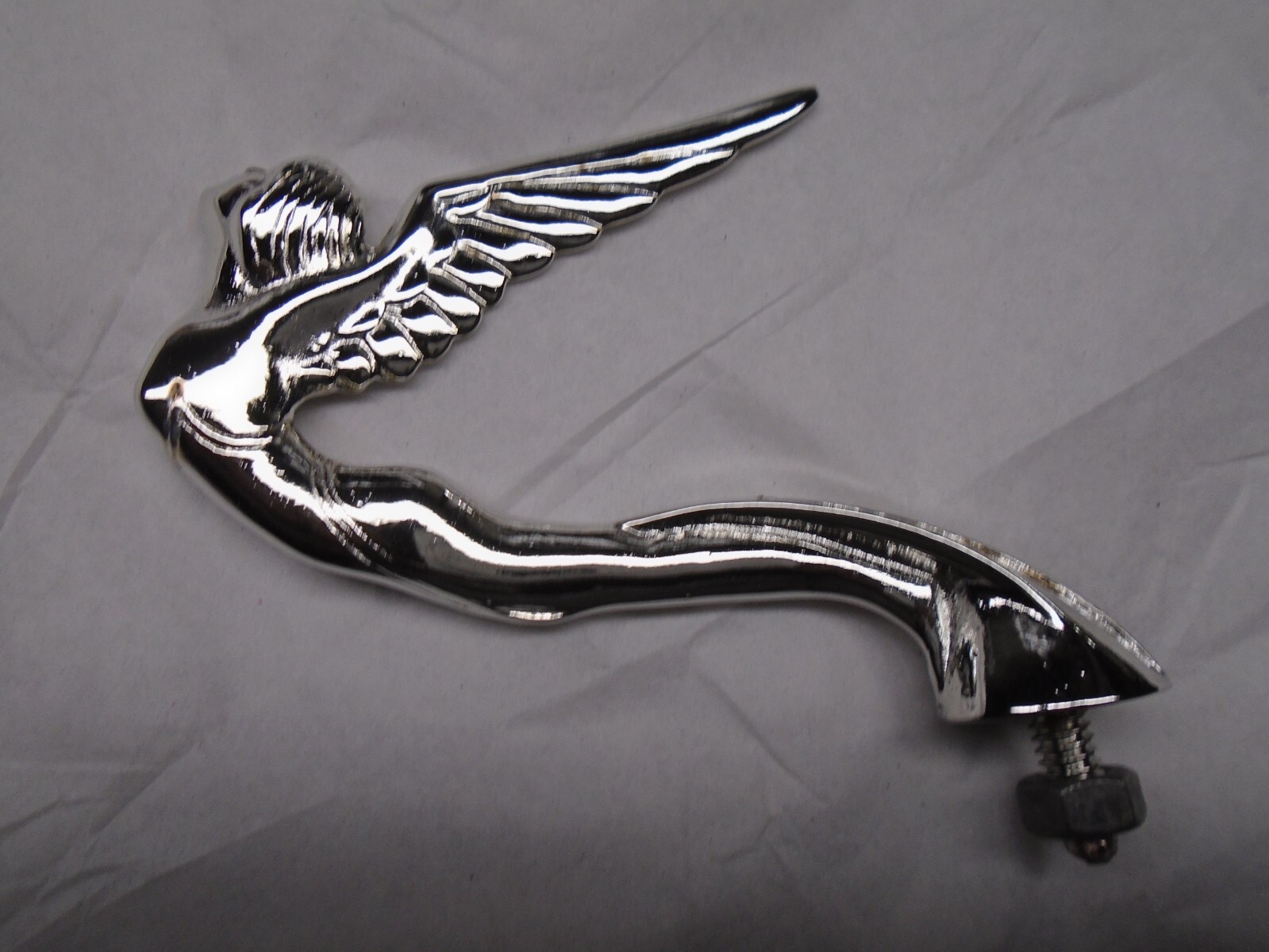 rare flying lady,  goddess 1930 car hood ornament chrome plated