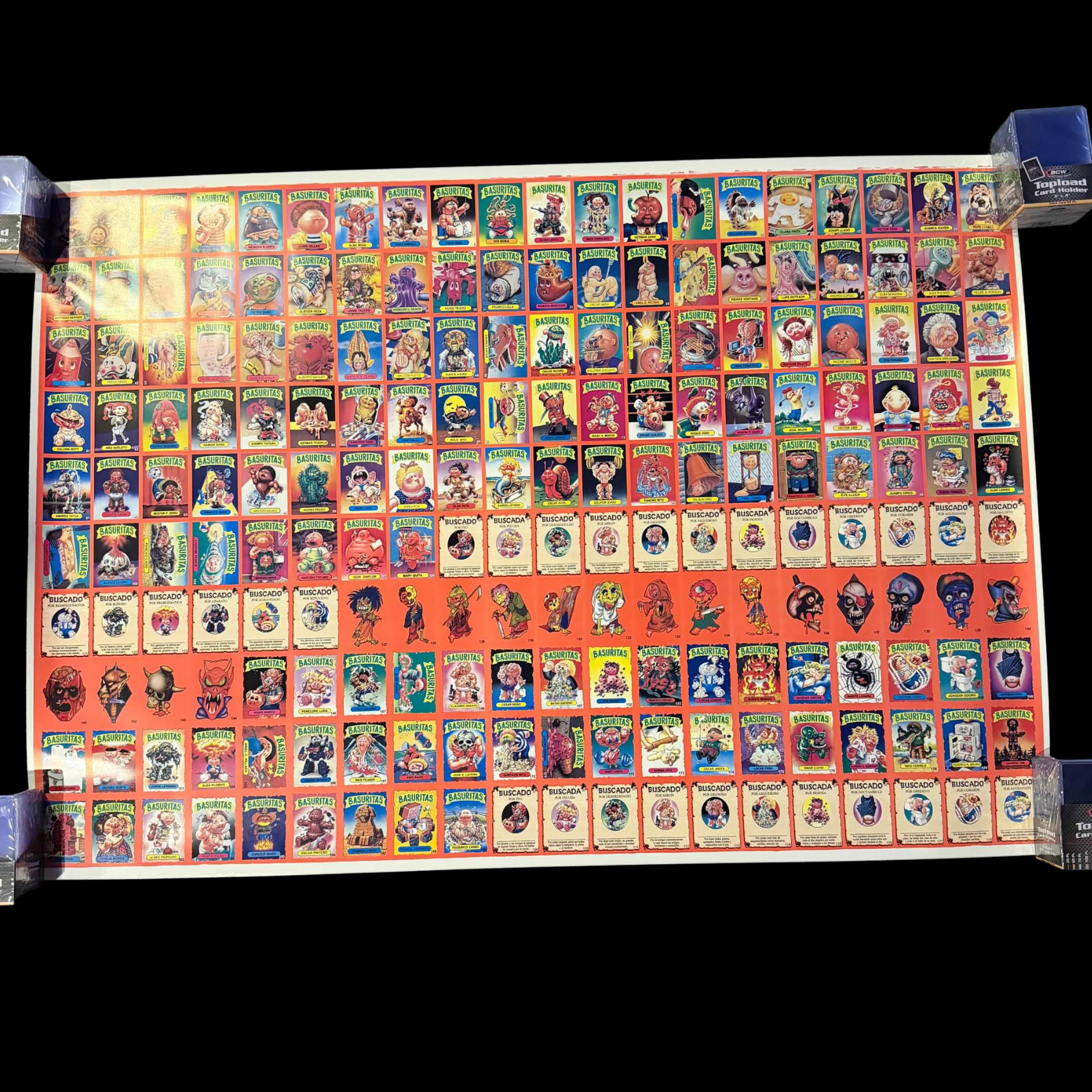 GARBAGE PAIL KIDS ARGENTINA BASURITAS & MONSTERS UNCUT SHEET RED VARIANT 2001