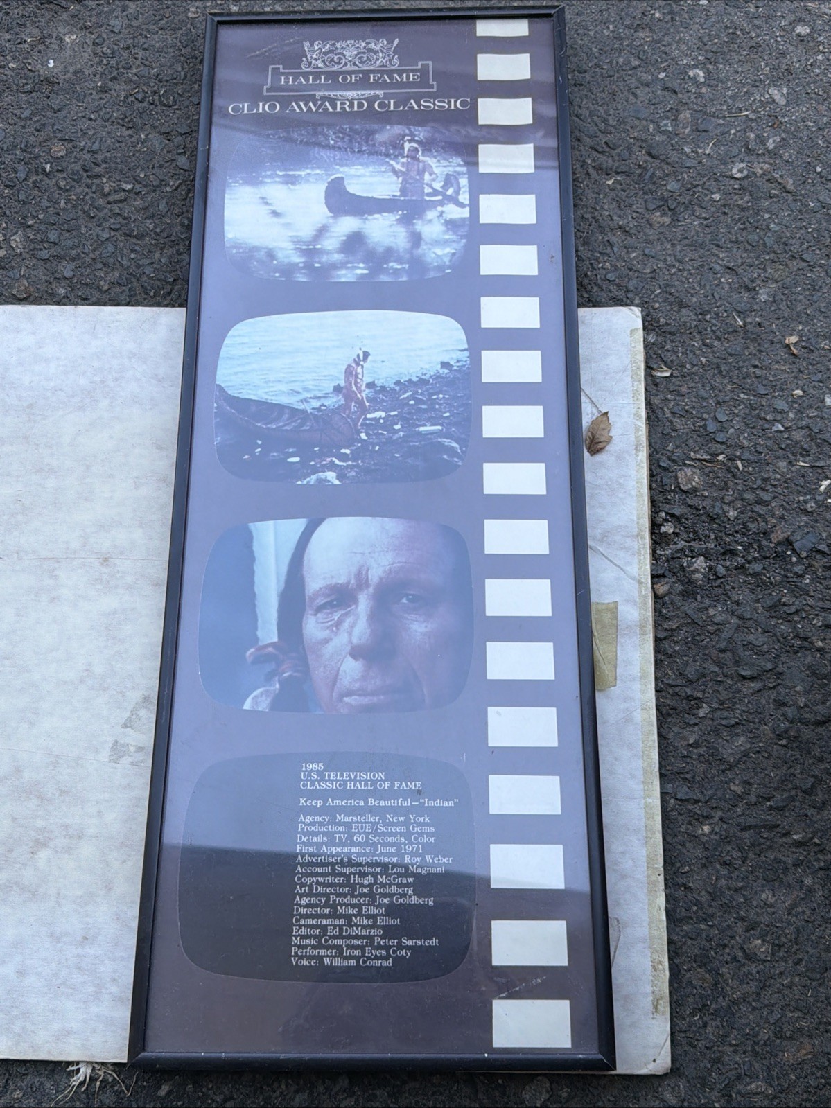 Vintage 1985 Clio Award Classic Poster Keep America Beautiful Crying Indian