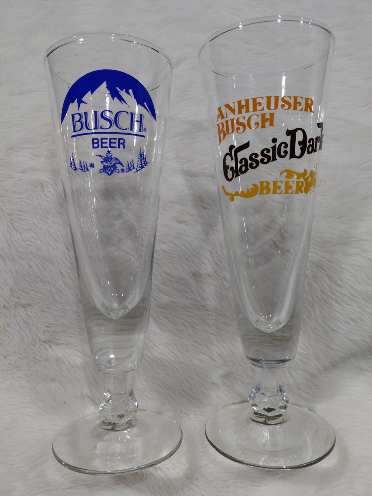 Vintage Anheuser-Busch and Anheuser-Busch Classic Pilsner beer glasses
