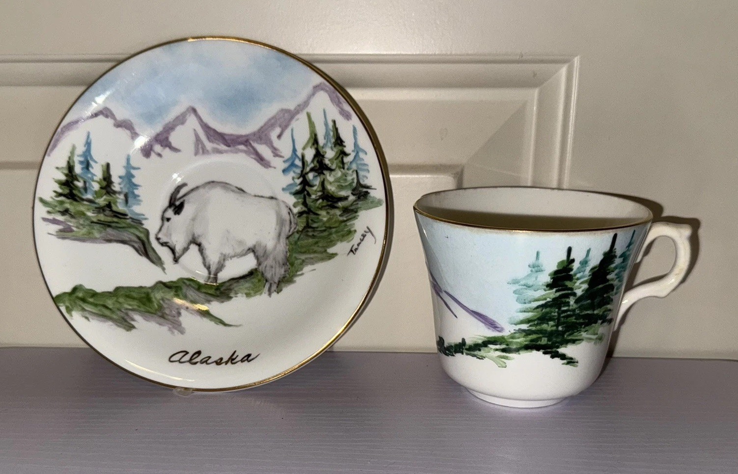 VTG ALASKA Windsor Hand Painted Numbered Tea Cup Saucer Fine Bone China VTG ALASKA Windsor Hand Painted Numbered Tea Cup Saucer Fine Bone China