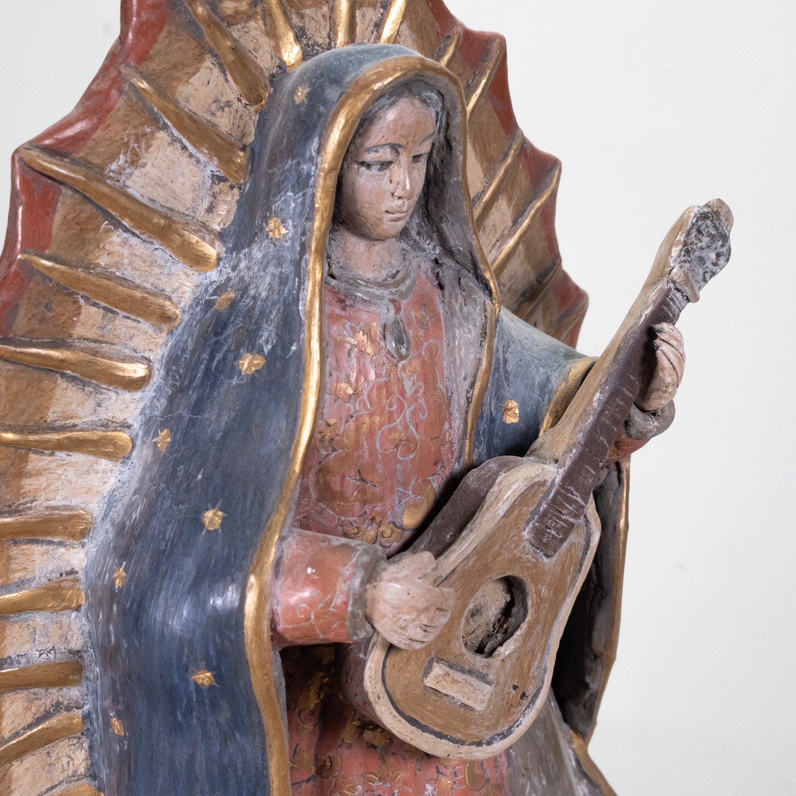 Martín Ibarra Morales - Vintage Mexican Guadalupe with Guitar Pottery Martín Ibarra Morales - Vintage Mexican Guadalupe with Guitar Pottery