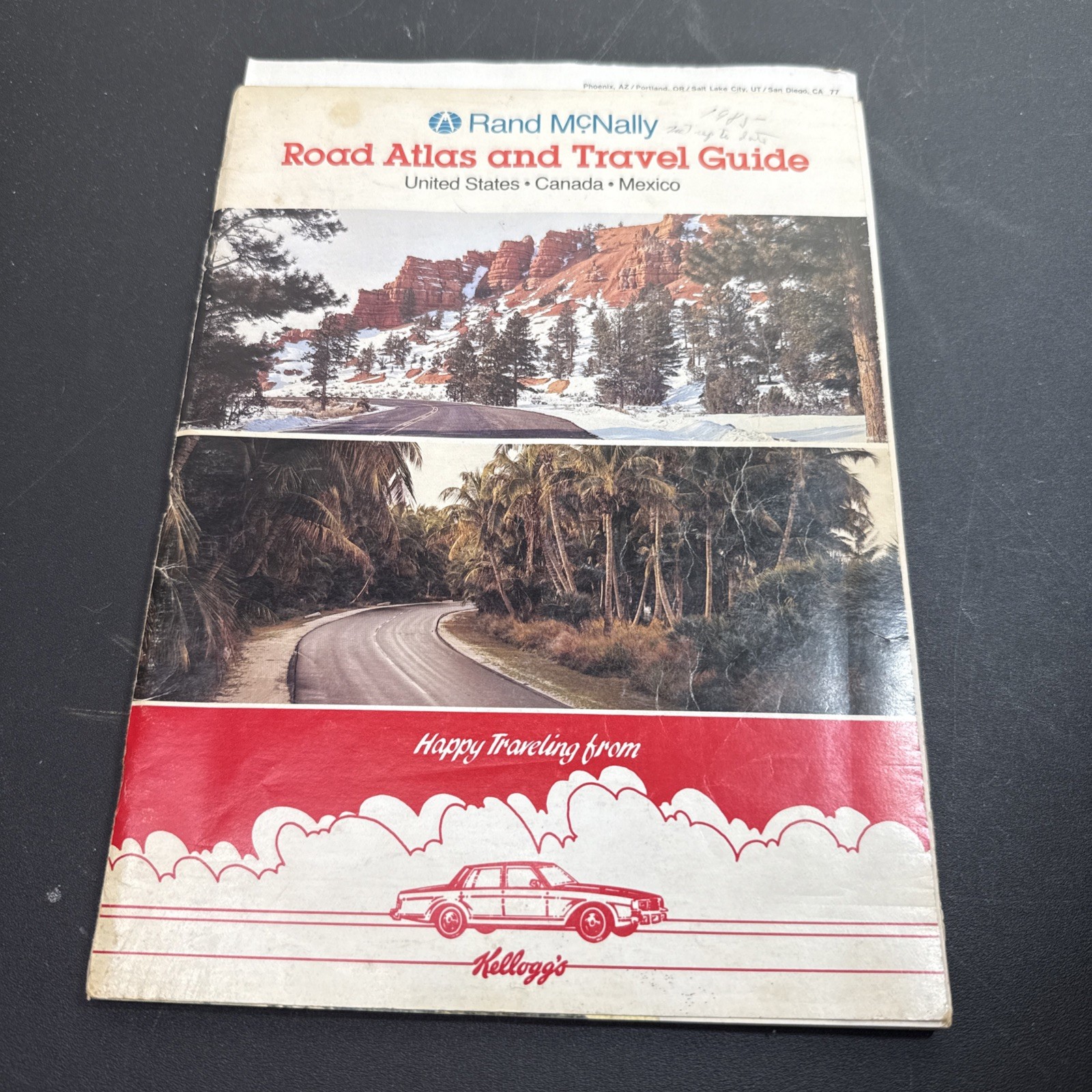 Vintage Rand McNally Road Atlas & Travel Guide USA Canada Mexico Kellogg’s 1980s