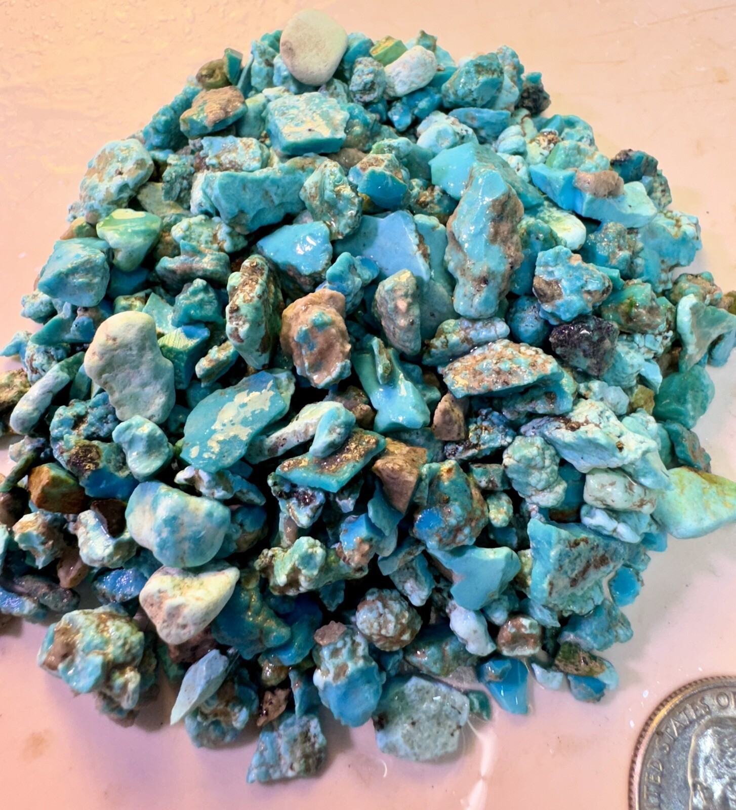 Old Bell Trading Post Small Crushed Blue Turquoise Naturalš„100 grams USAš„ Old Bell Trading Post Small Crushed Blue Turquoise Naturalš„100 grams USAš„