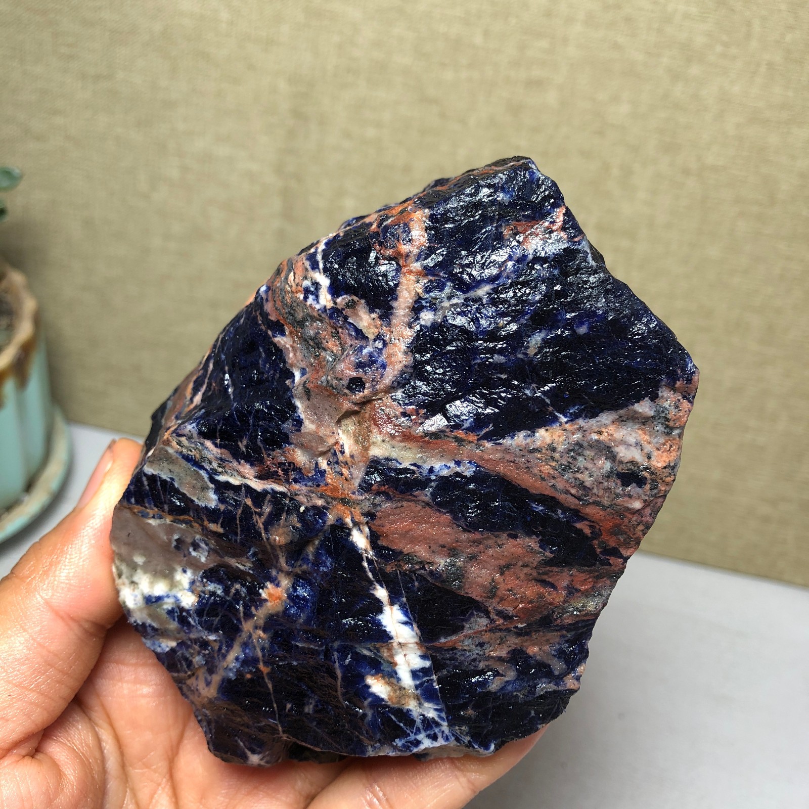109mm Natural sodalite crystal semi-precious rough original Specimen 366g A5116