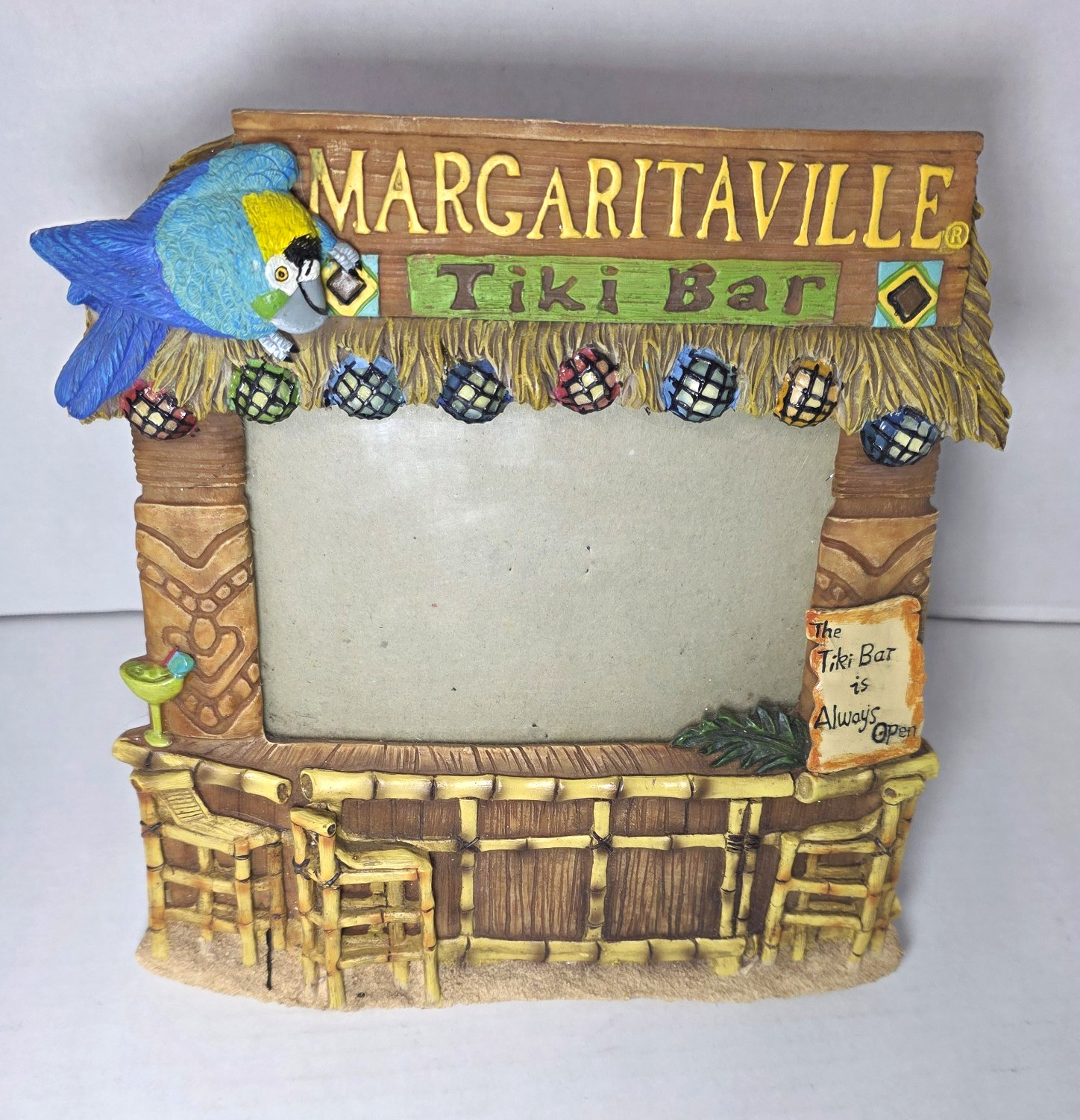 Margaritaville VINTAGE 2009 Tiki Bar 4X6 Photo Frame Jimmy Buffet RARE HTF 3D