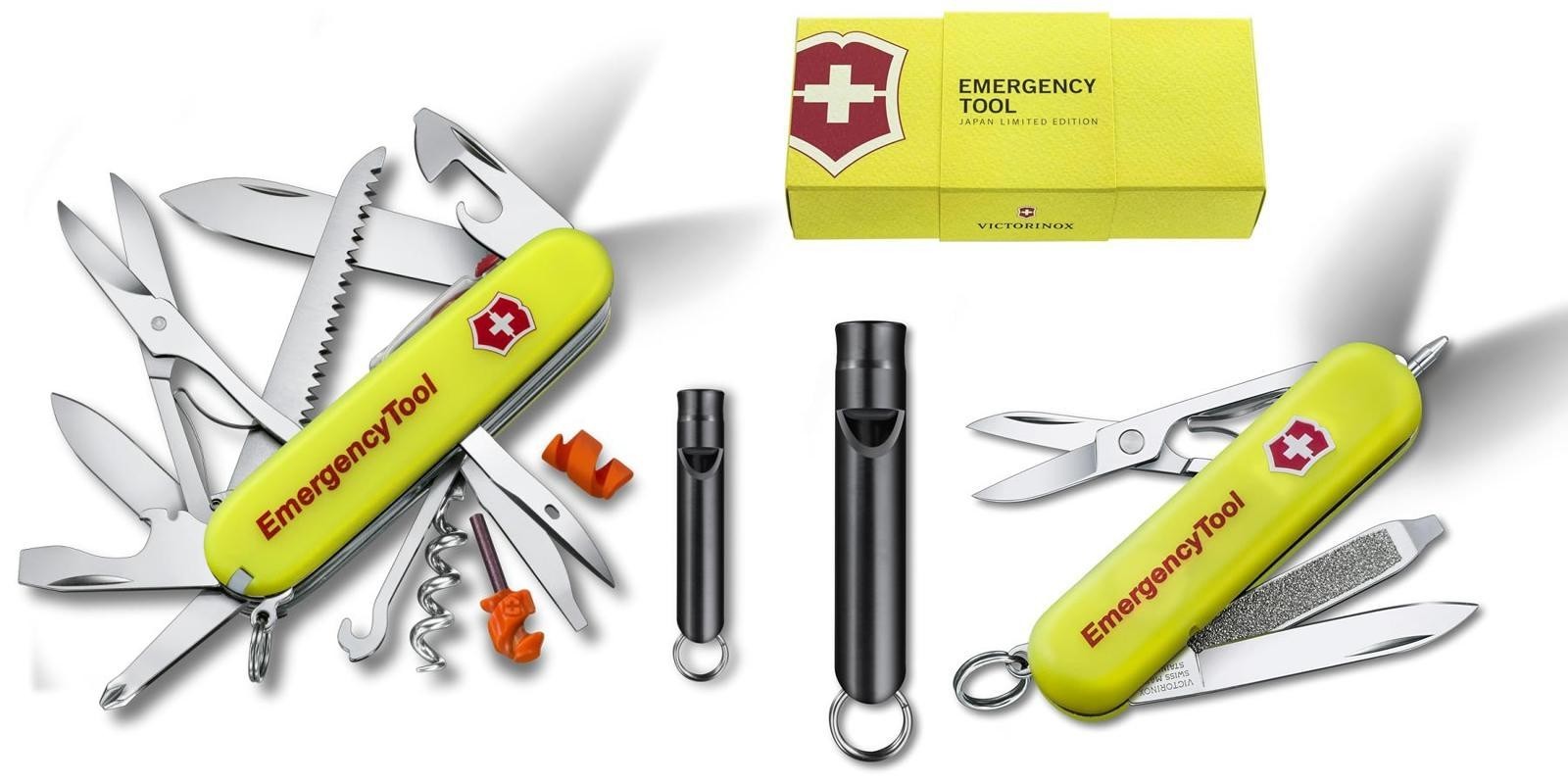 Victorinox Emergency Tool Yellow Glow Swiss Army Knife Set with Whistle Japan