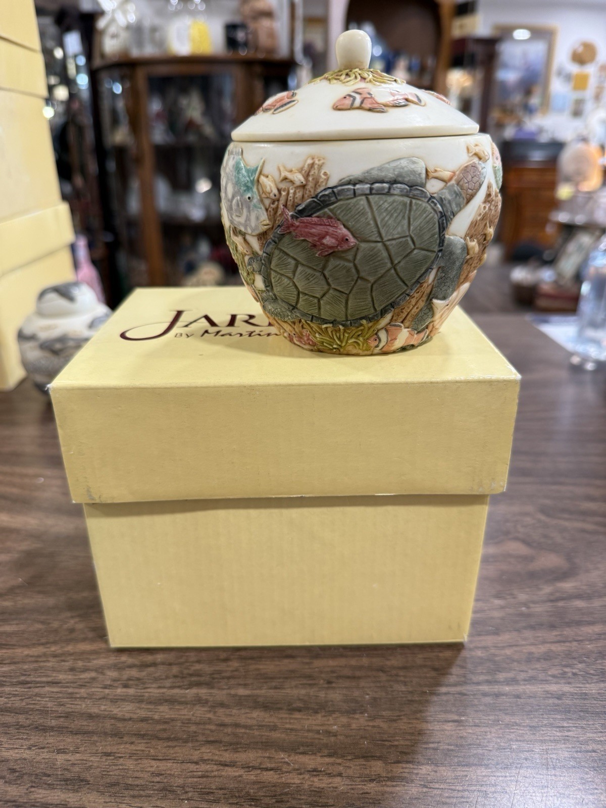 Harmony Kingdom Jardinia Lidded Cachepot With Detailed Coral Reef & Marine life 