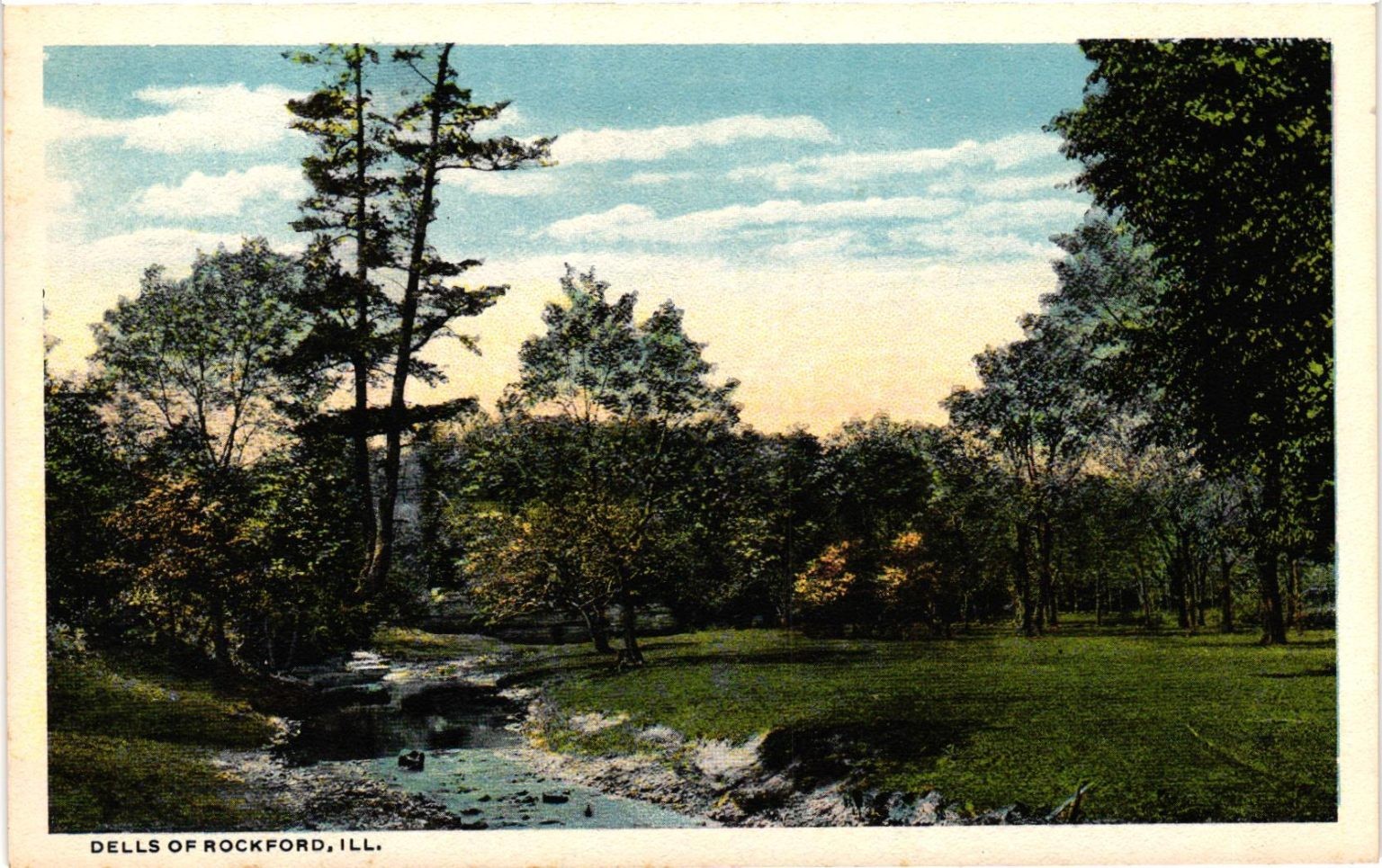 Dells of Rockford, IL Vintage Postcard - Paul R. Vogel Co. Scenic View