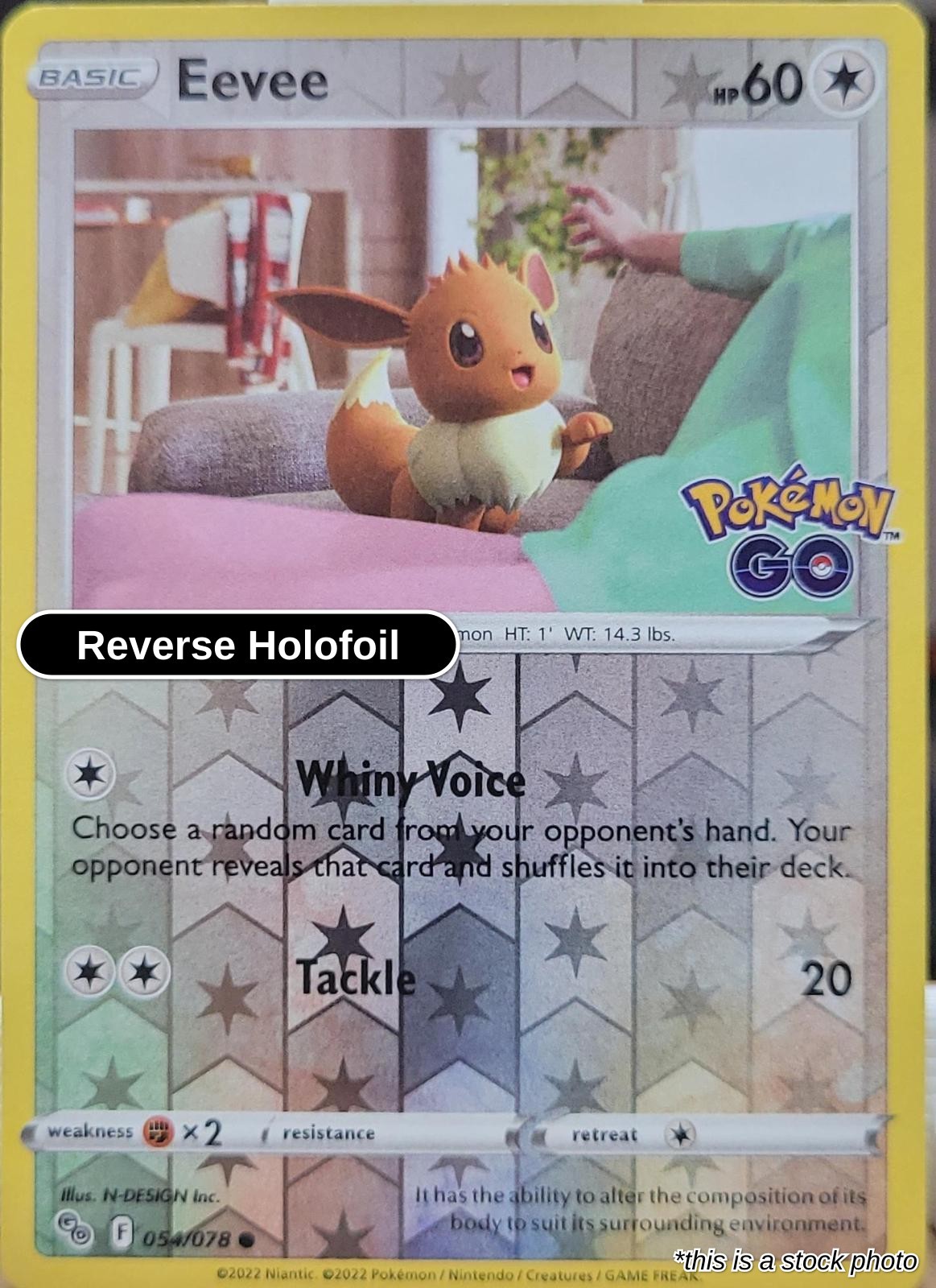 Eevee : PGO Reverse Holofoil - 054/078 Near Mint