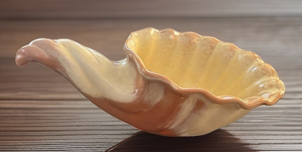 Frankoma Pottery Large Cornucopia Horn MCM