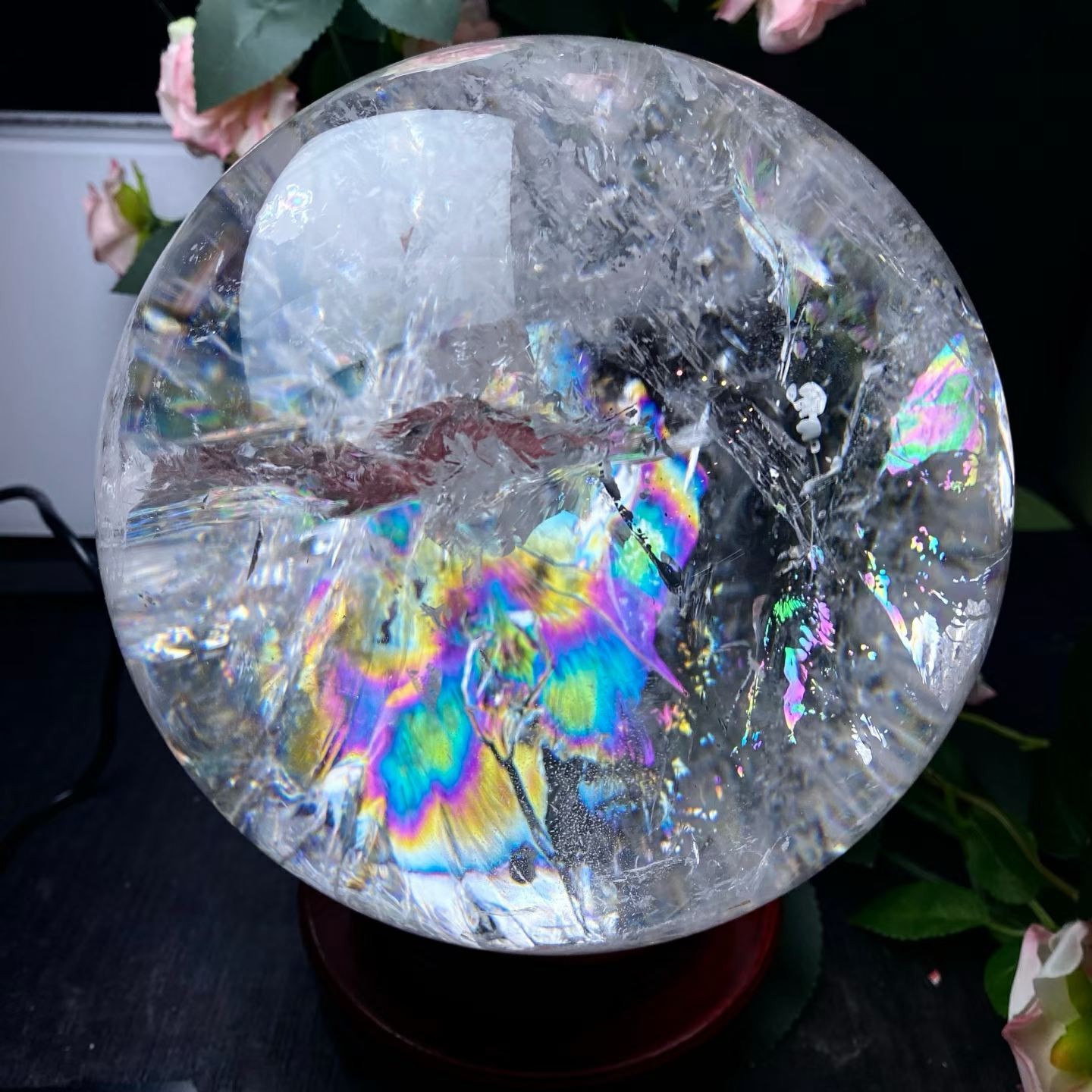 14.5LB Large Top Natural Clear Quartz Sphere Energy Rainbow Crystal Ball Decor 14.5LB Large Top Natural Clear Quartz Sphere Energy Rainbow Crystal Ball Decor