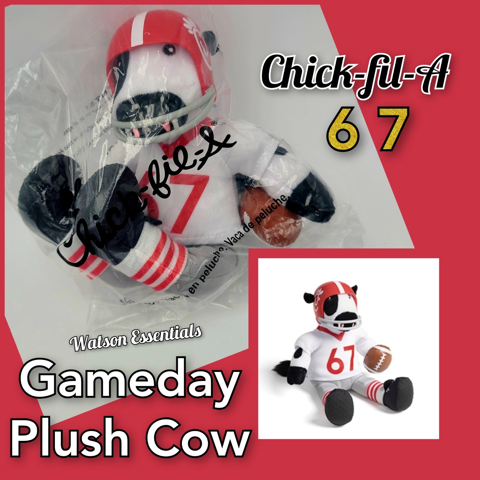 SEALED 2026 Chick-fil-A Football GameDay Plush Cow #67 Stuffed Animal 9