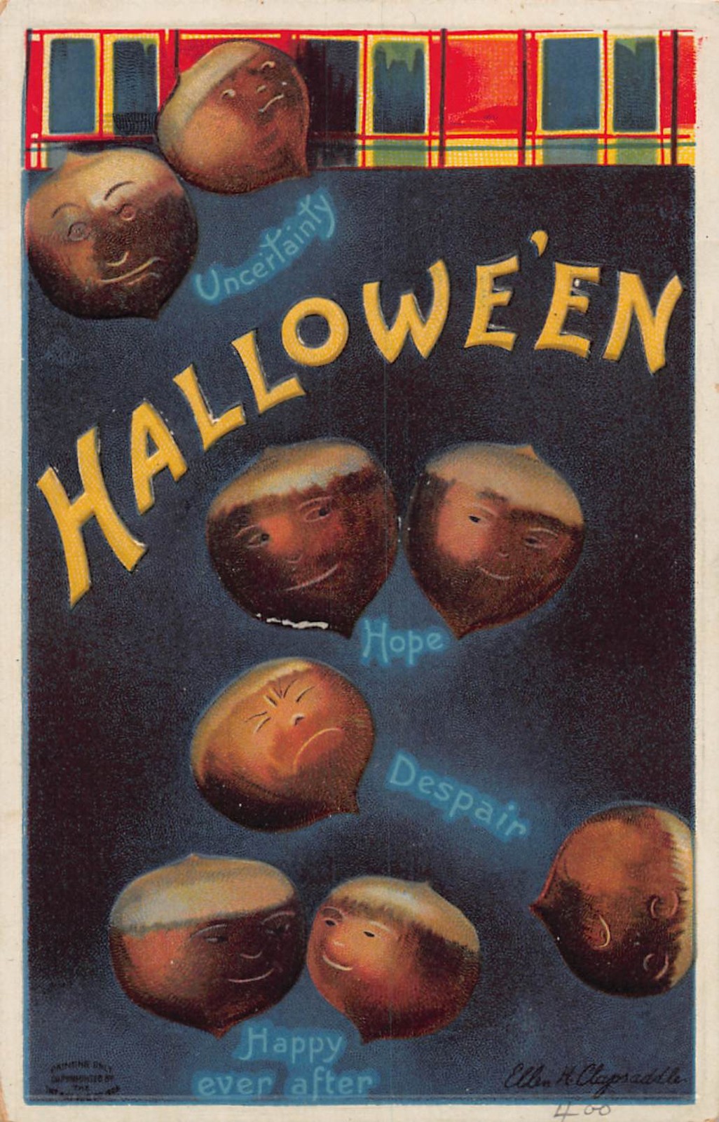 J78/ Halloween Postcard Holiday c1910 Ellen Clapsaddle Chestnuts 262