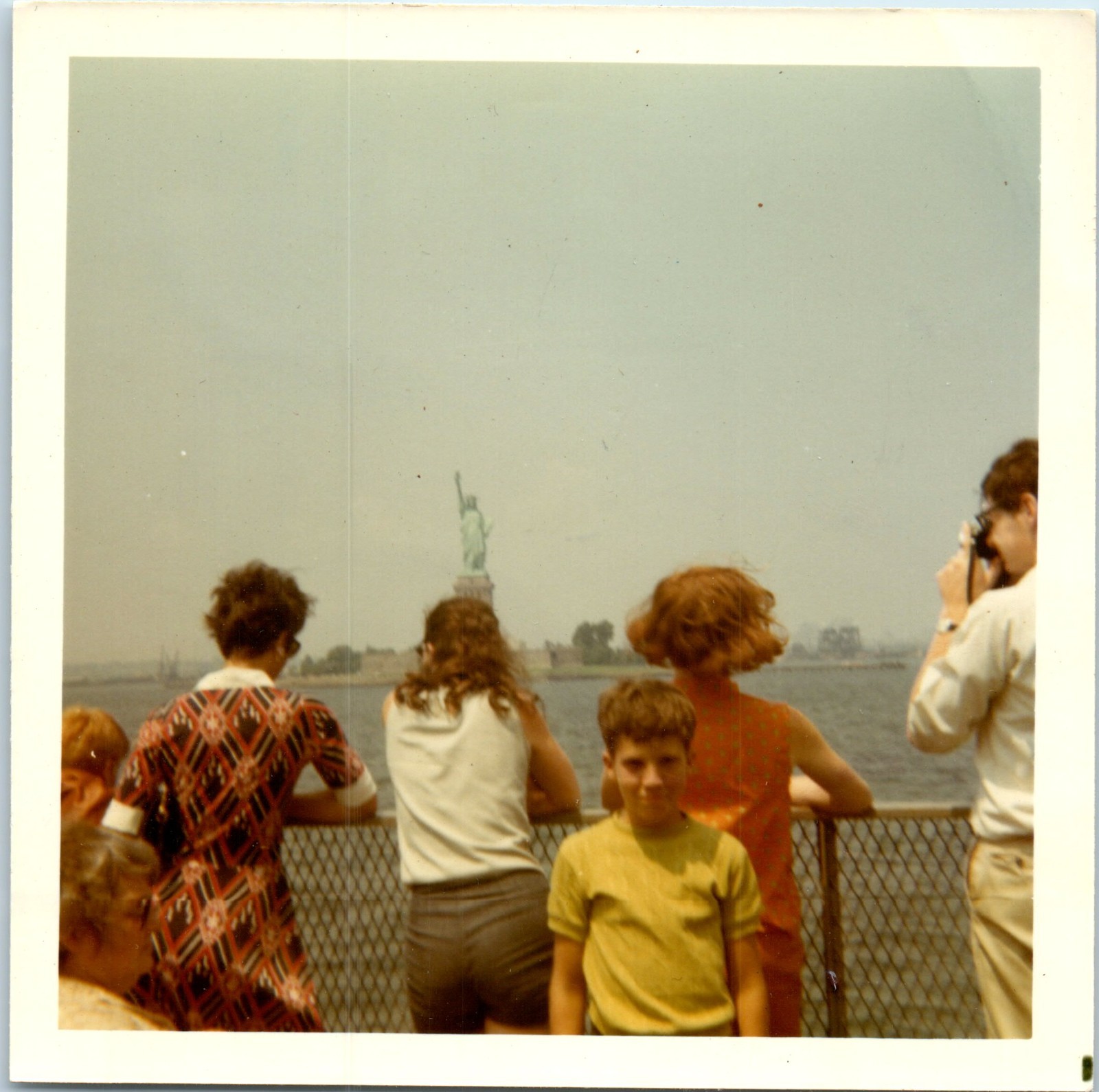 1970s Tourists on Ferry Boat Viewing Statue of Liberty NYC Vintage Photo 1970s Tourists on Ferry Boat Viewing Statue of Liberty NYC Vintage Photo