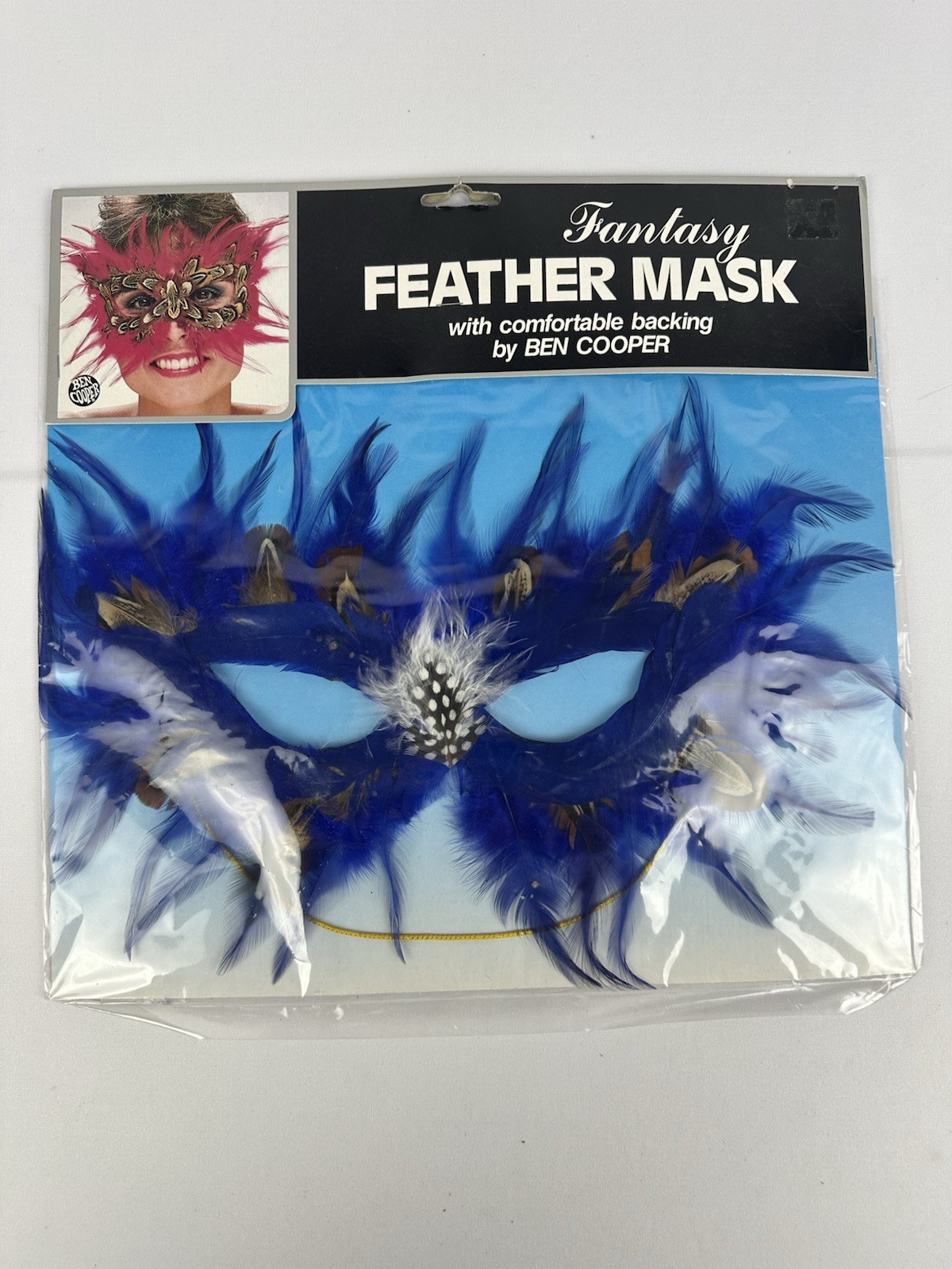 Fantasy Feather Mask Halloween Costume Vintage 1989 New Ben Cooper Adult Size Fantasy Feather Mask Halloween Costume Vintage 1989 New Ben Cooper Adult Size