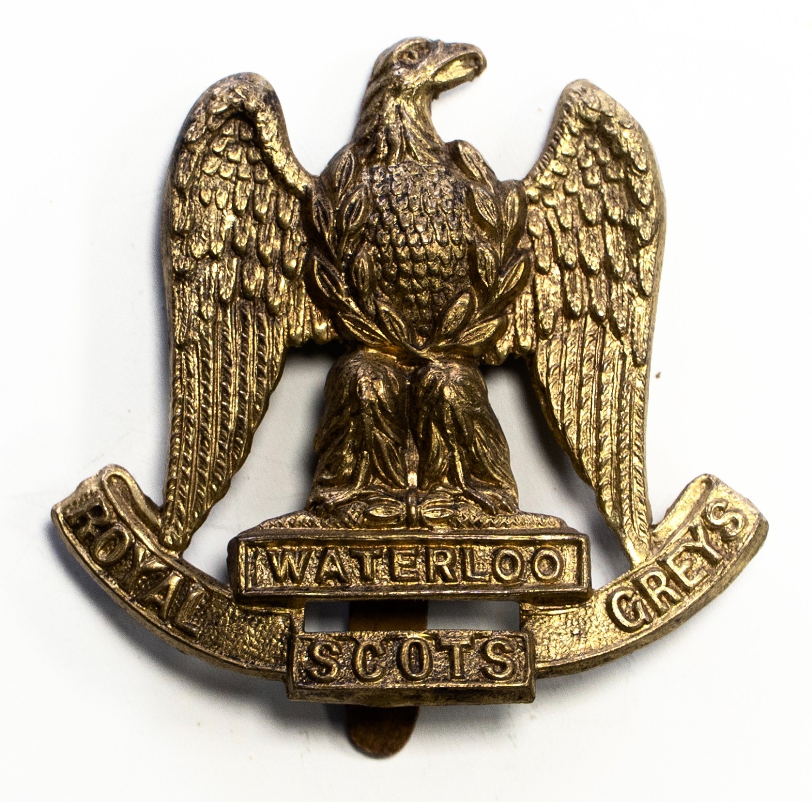 Royal Scots Economy Cap badge with slider
