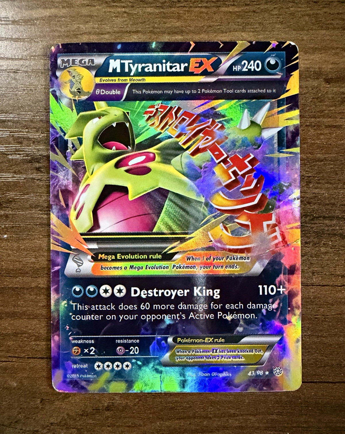The Pokémon Company Pokémon TCG M Tyranitar EX 43/98 Ancient Origins Holo