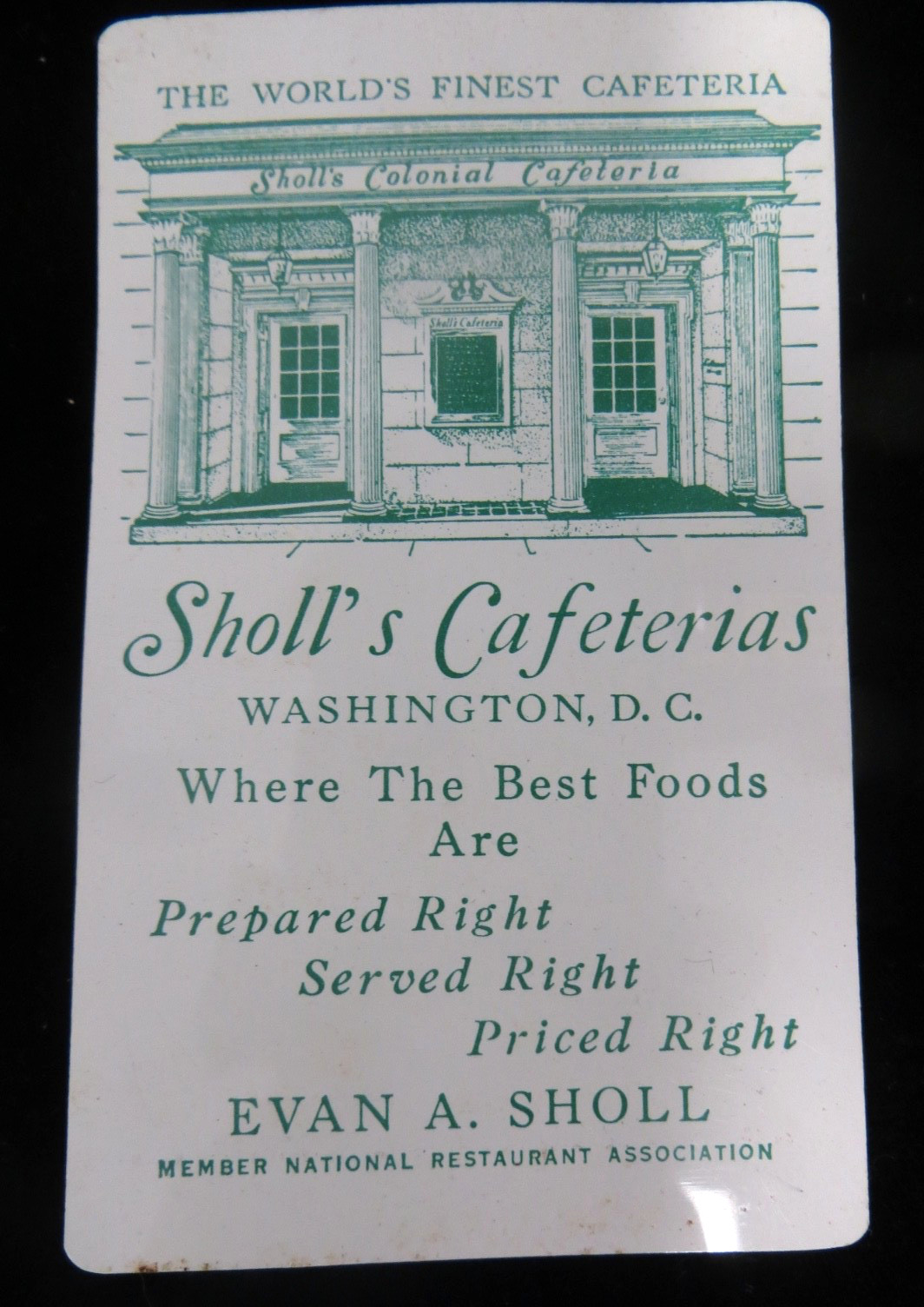 Vtg 1945 Wallet Calendar - Sholl's Cafeterias Washington DC Vtg 1945 Wallet Calendar - Sholl's Cafeterias Washington DC