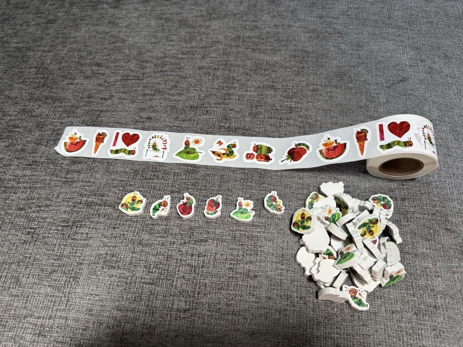 The Very Hungry Caterpillar Eric Carle Sticker Roll New 100+ /Erasers 30+ NEW