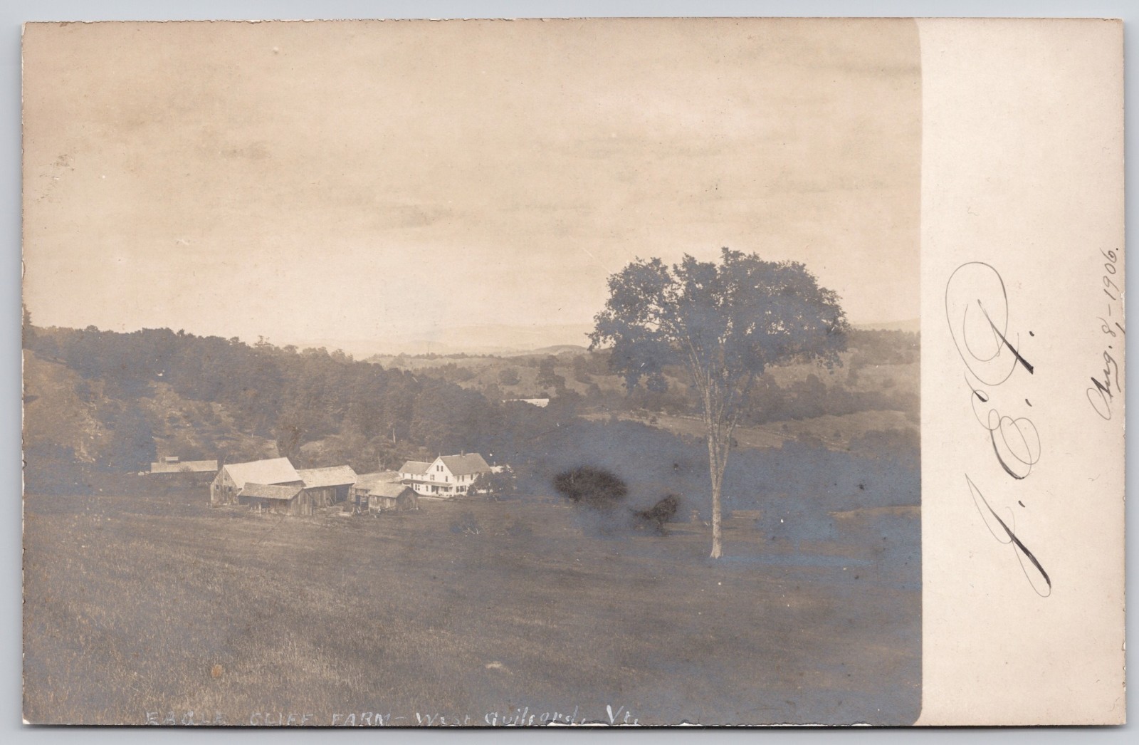 Eagle Cliff Farm West Guilford Vermont VT Early RPPC Postcard 1906