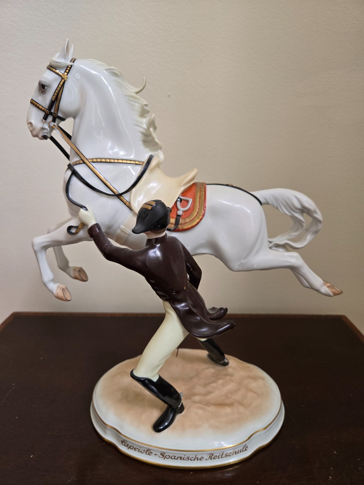 Augarten Wien Porcelain Spanish Riding School \'Capriole\' Horse, damage on rein