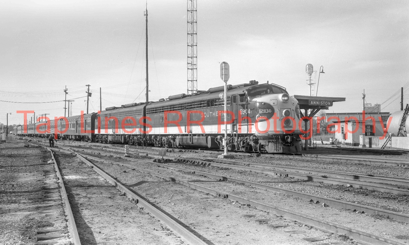 Southern #6904 E8A Anniston AL 3-19-1973 EMD 9-1951 CNO&T #2927  New 5x8 Photo