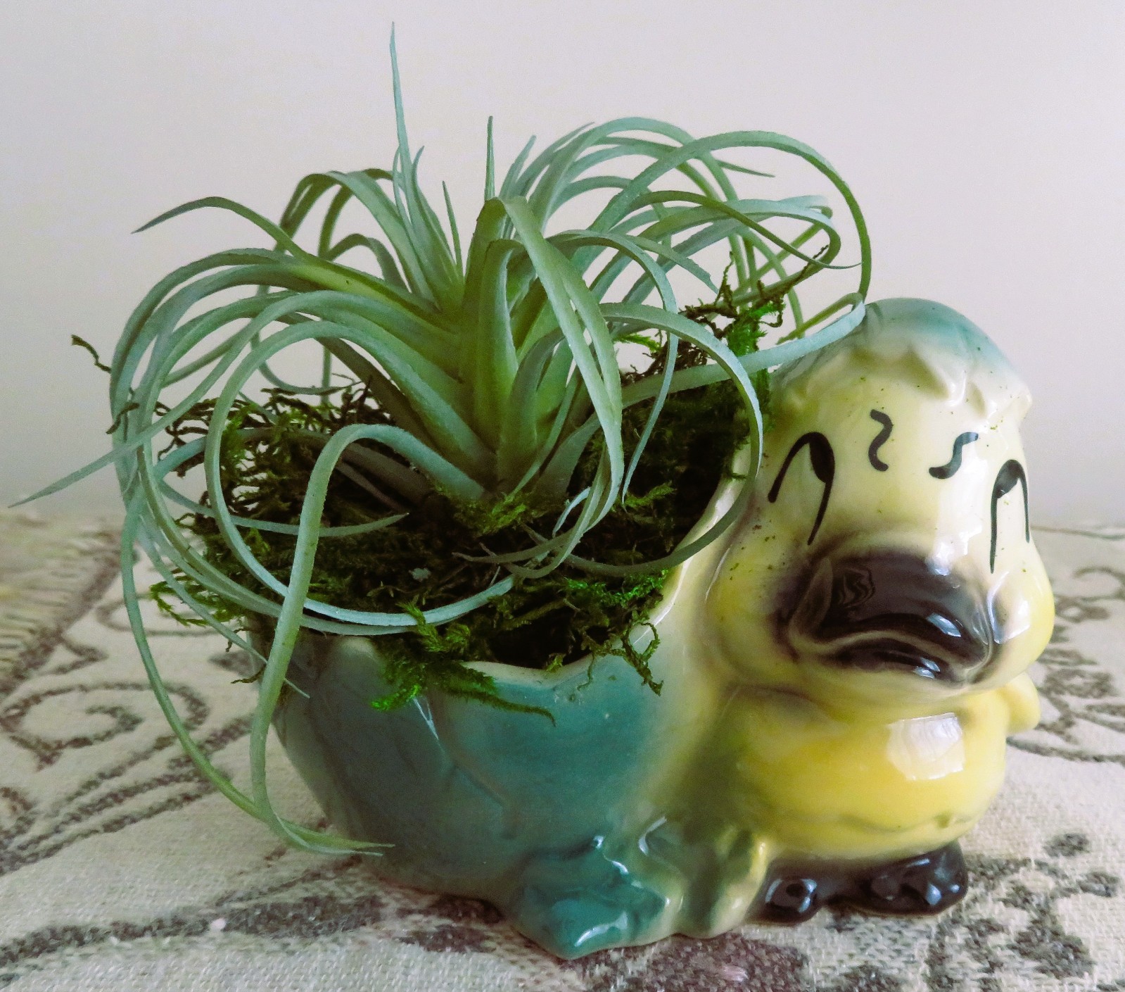 Vintage Art Deco 1930\'s Shawnee BABY DUCK & EGG FAUX Succulent Planter EASTER