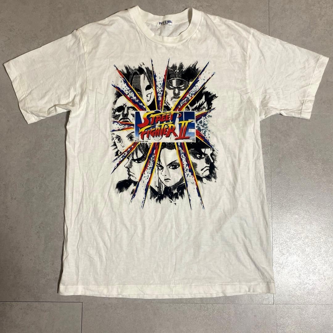 Gunze TOP FAIR Street Fighter II Official TShirt White L Very Good