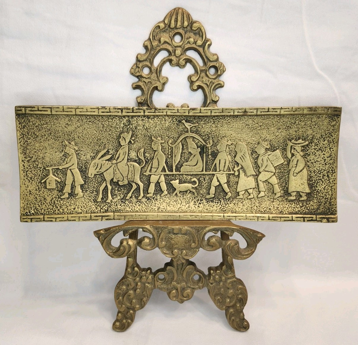 Vintage Solid Brass Korean Parade Wall Plaque 10.25