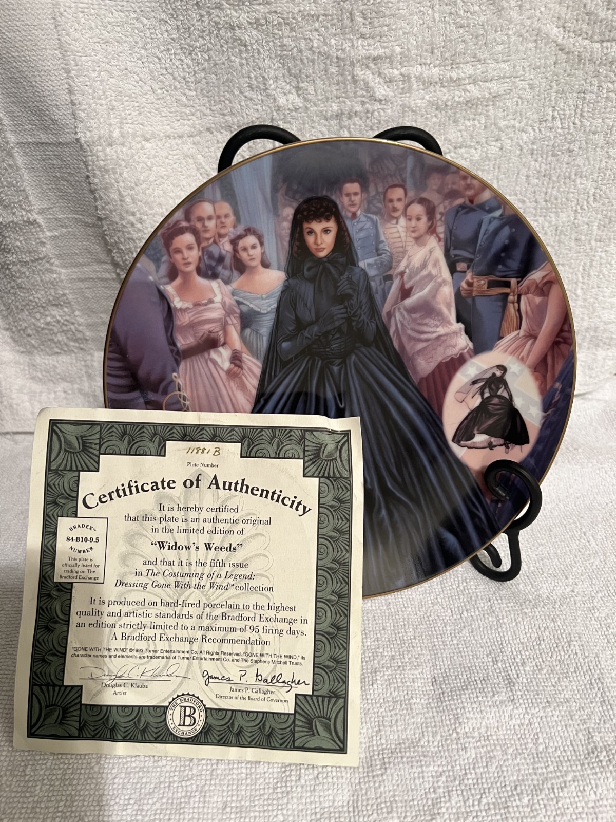 Bradford Exchange Gone With The Wind Collector Plate Widow\'s Weeds 1993 Vintage