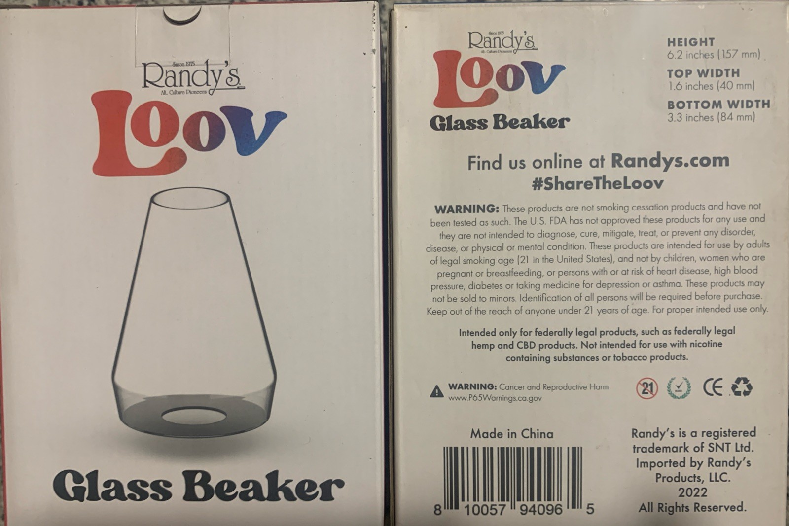 Randy's Loov Replacement Glass New Sealed Box Randy's Loov Replacement Glass New Sealed Box