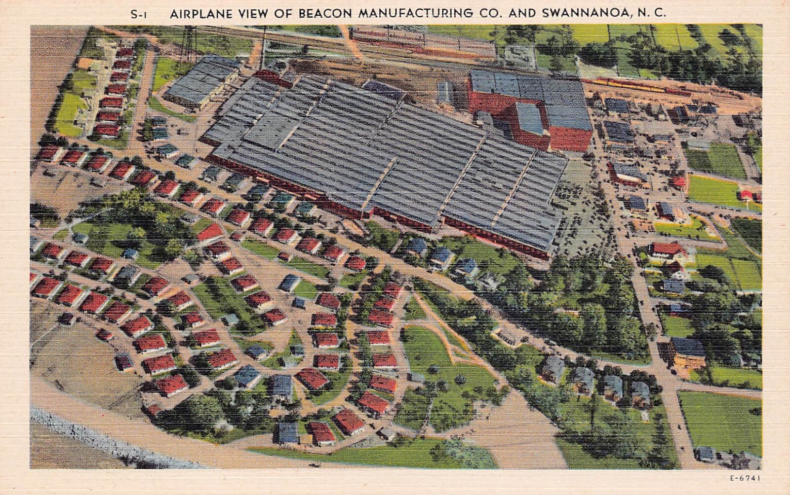 Swannanoa NC Point Beacon Manufacturing Blankets Mill Factory Vtg Postcard C14
