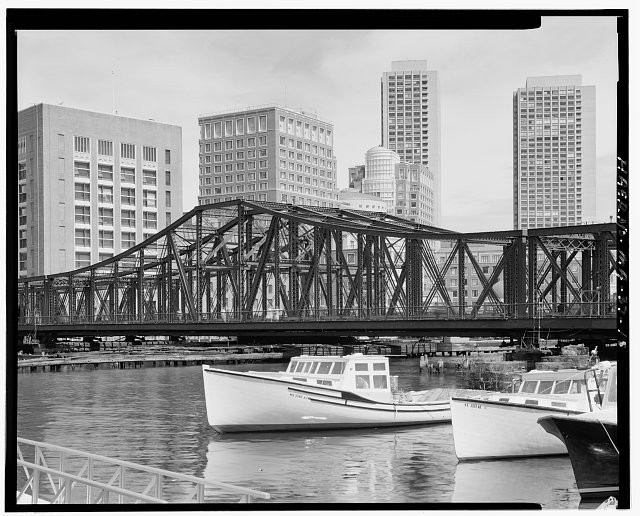 Photo:Boston MA 1970s Northern Avenue Swing Bridge Fort Point Channel