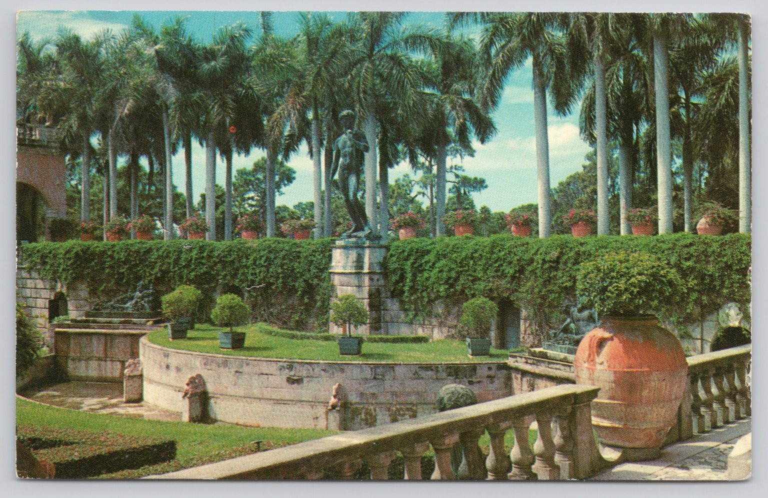 Ringling Art Museum Sarasota FL Garden Statue Lusterchrome Postcard 1963 Ringling Art Museum Sarasota FL Garden Statue Lusterchrome Postcard 1963
