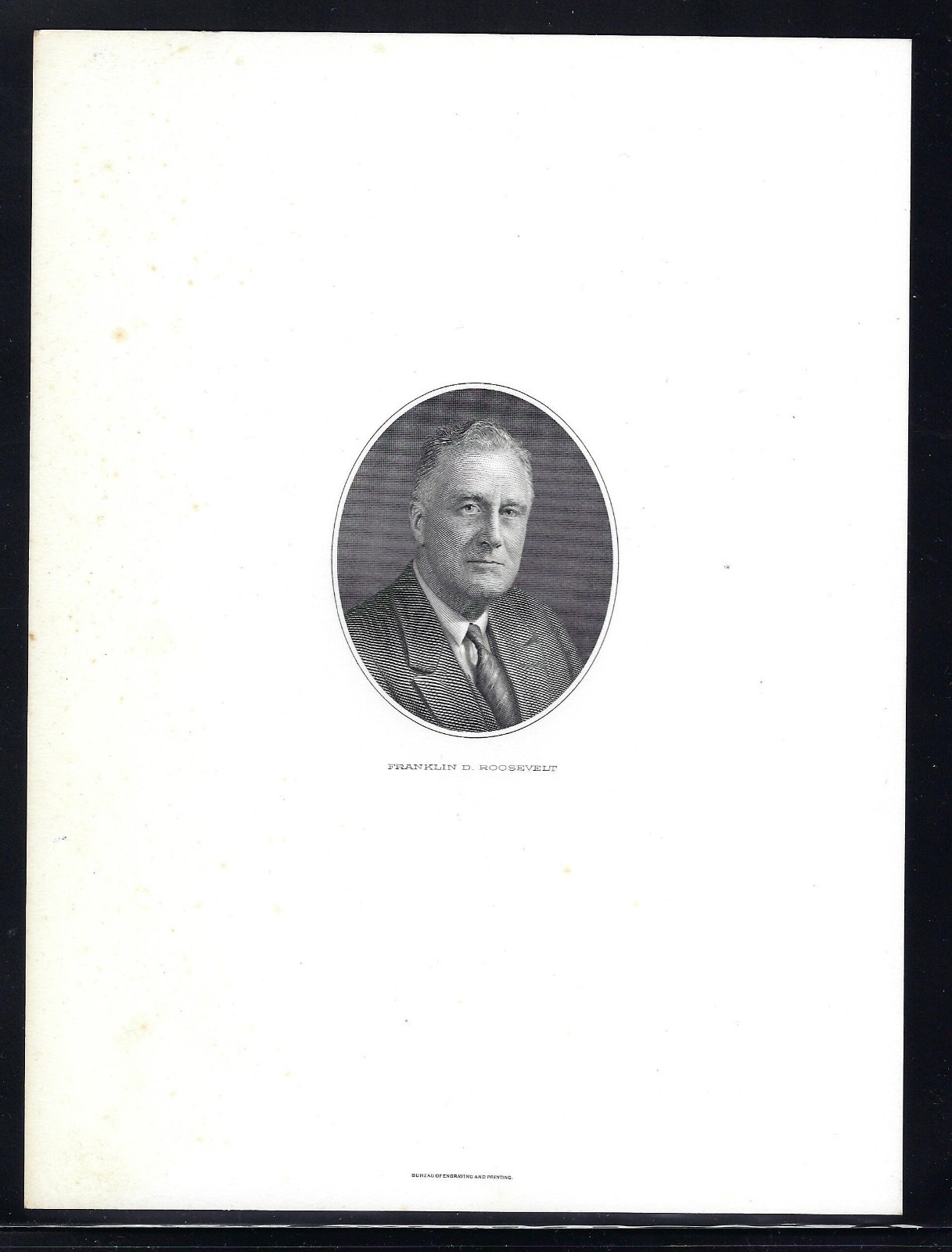 Franklin D. Roosevelt, Official Engraving by the Bureau of Engraving & Printing