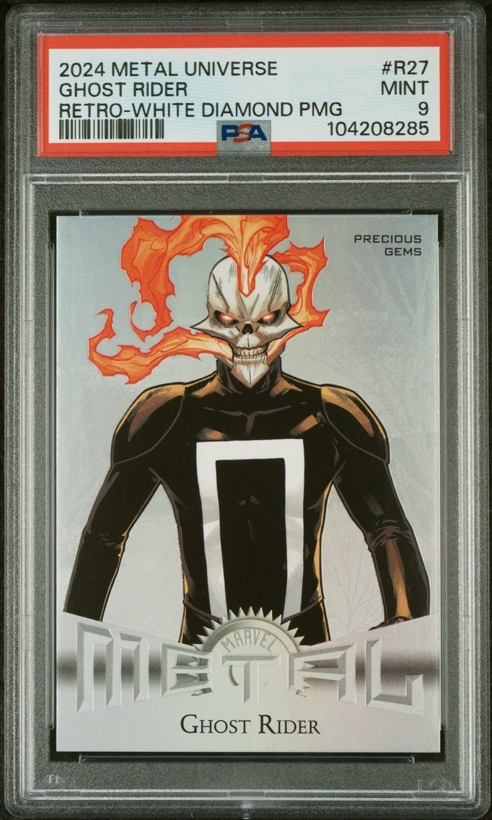 PSA 9 MINT 2024 METAL UNIVERSE RETRO WHITE DIAMOND PMG /25 GHOST RIDER