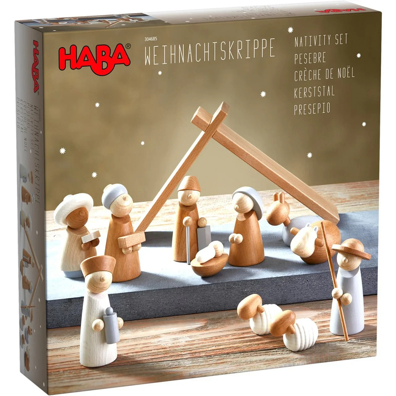 HABA Wooden Nativity Set - Family Keepsake Manger Scene & Nativity Set NEW