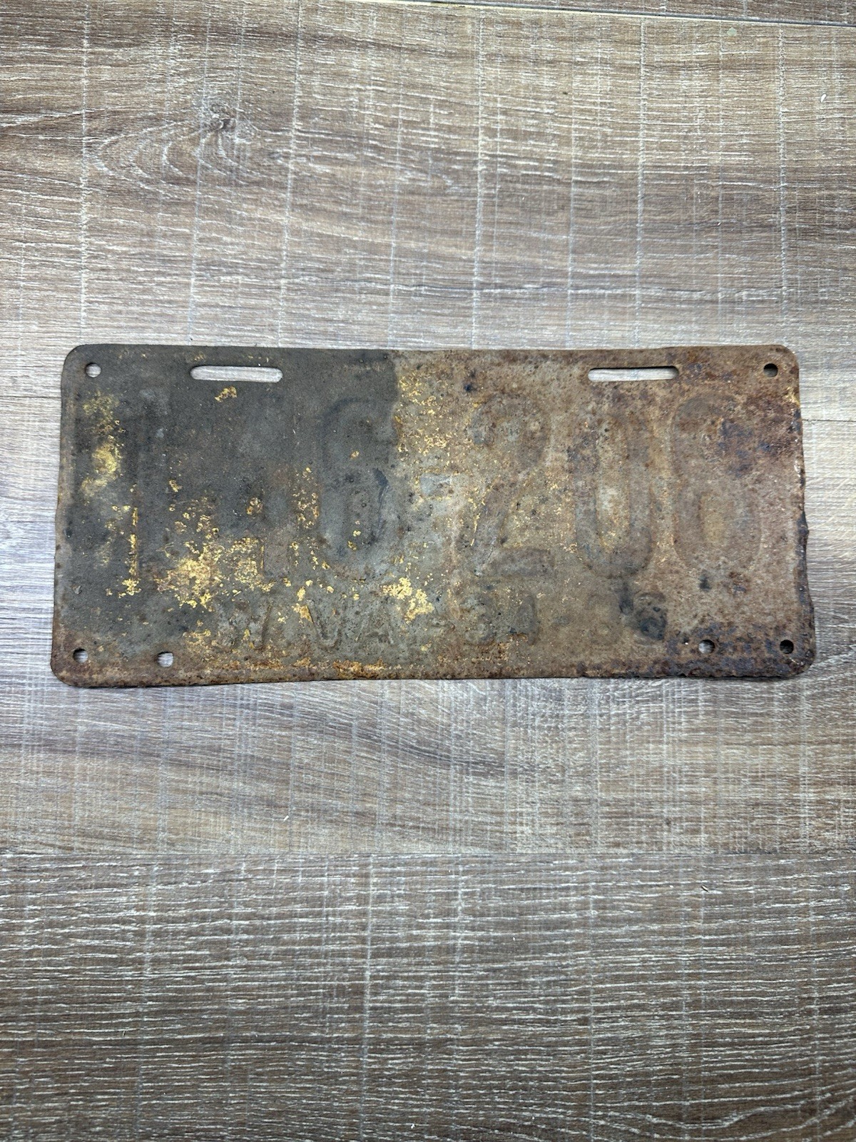 Vintage West Virginia License Plate 1935-1936 Rusty Metal Auto Tag Garage Decor