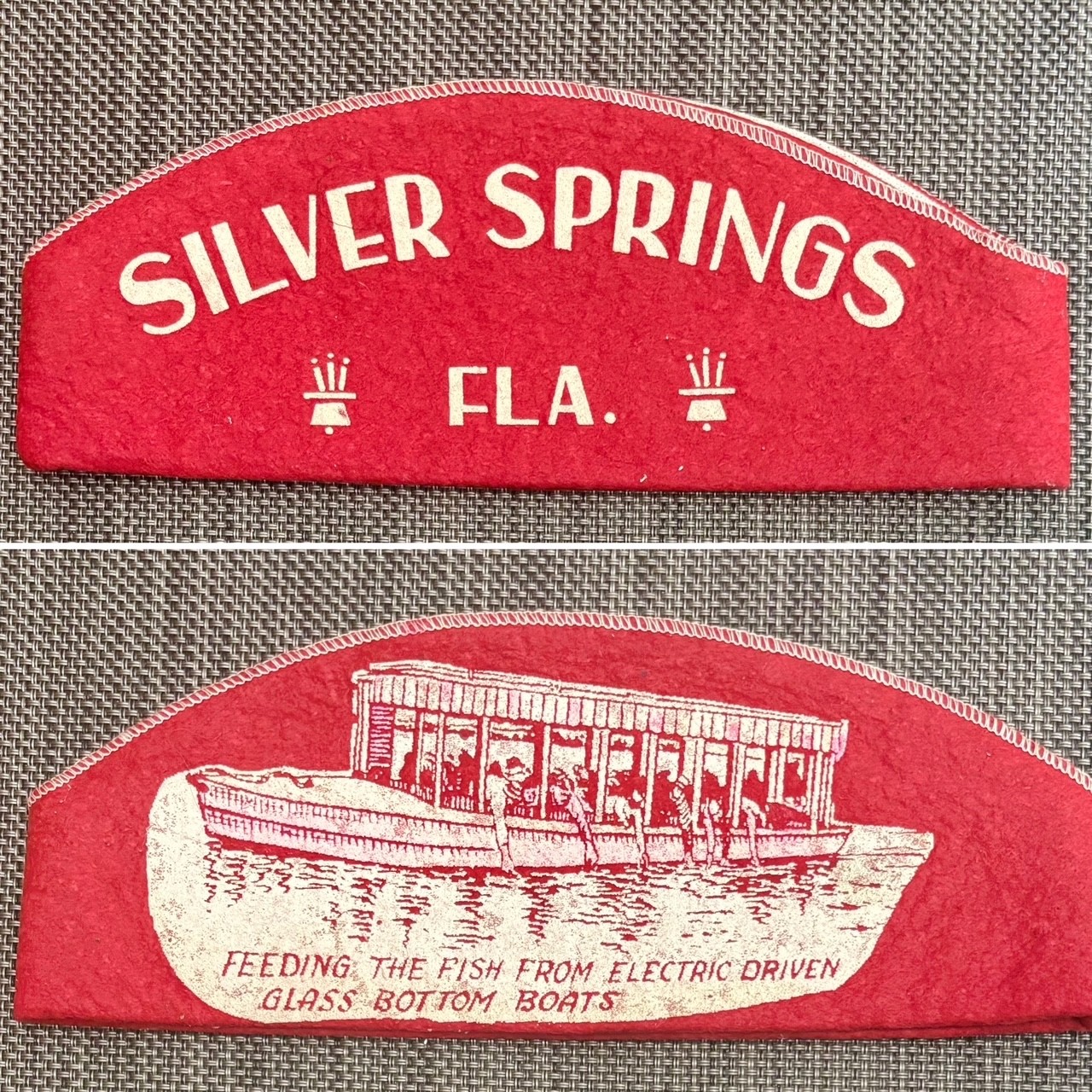 Vintage 1940s Silver Springs Florida Souvenir Felt Cap