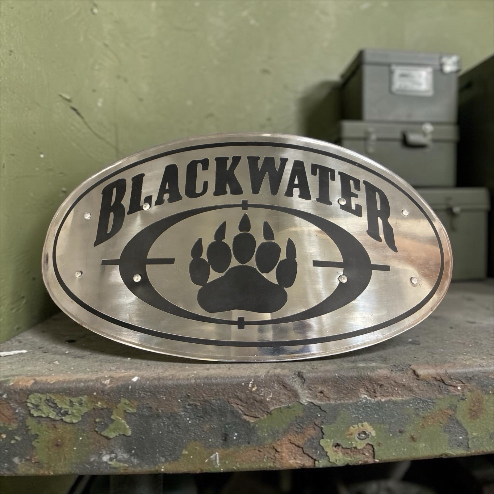 Custom Shield Blackwater USA PMC Handmade Military Contractor Collector Shield