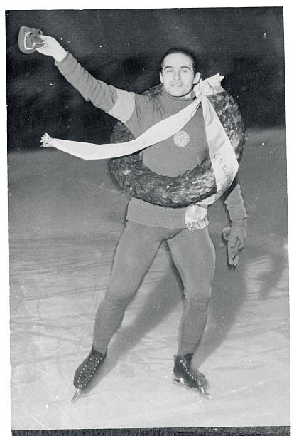 Helsinki FinlandOleg Gontsharenko Russia skating around rink wreat- Old Photo