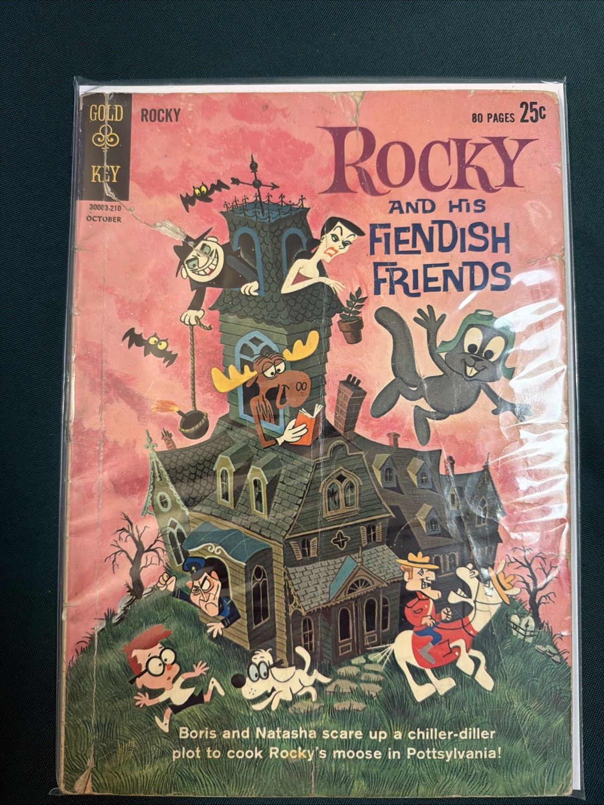 Rocky and His Fiendish Friends Comic Book Gold Key #1 October 1962 Low Grade Rocky and His Fiendish Friends Comic Book Gold Key #1 October 1962 Low Grade