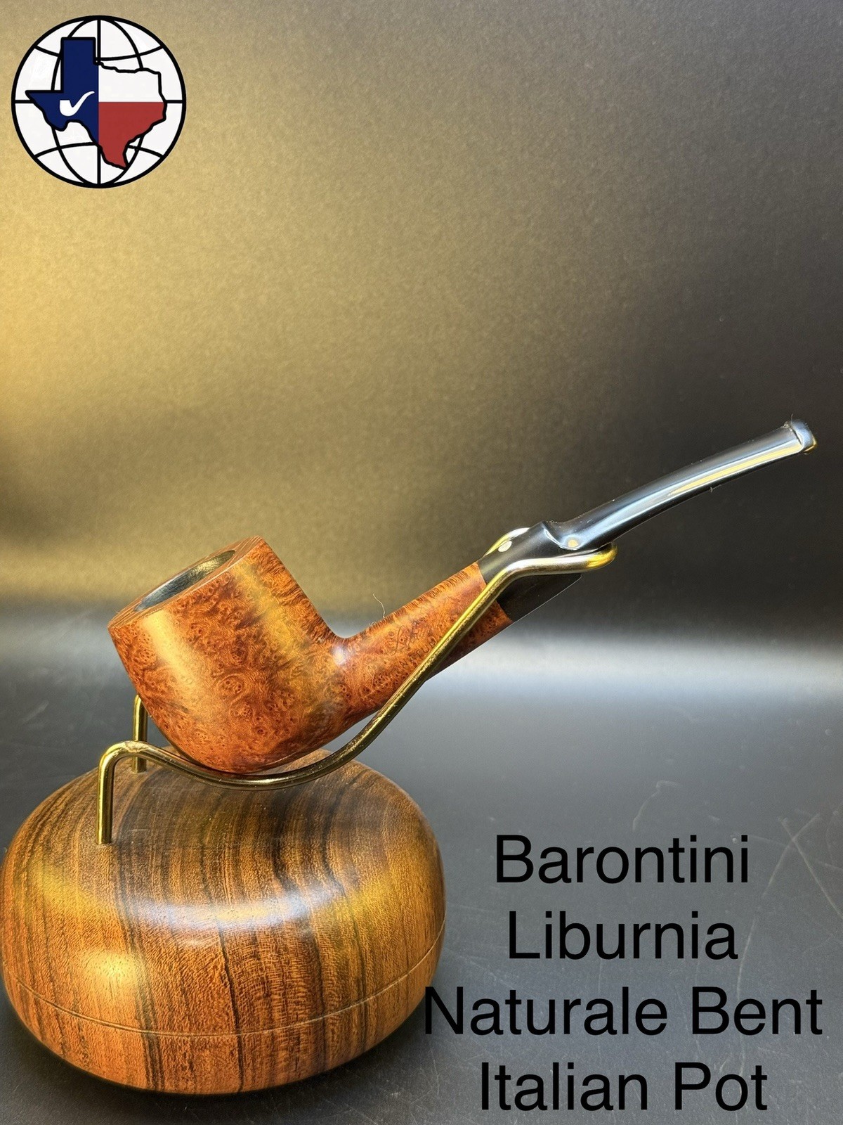 Vintage Barontini Liburnia Naturale Bent Italian Pot Tobacco Pipe