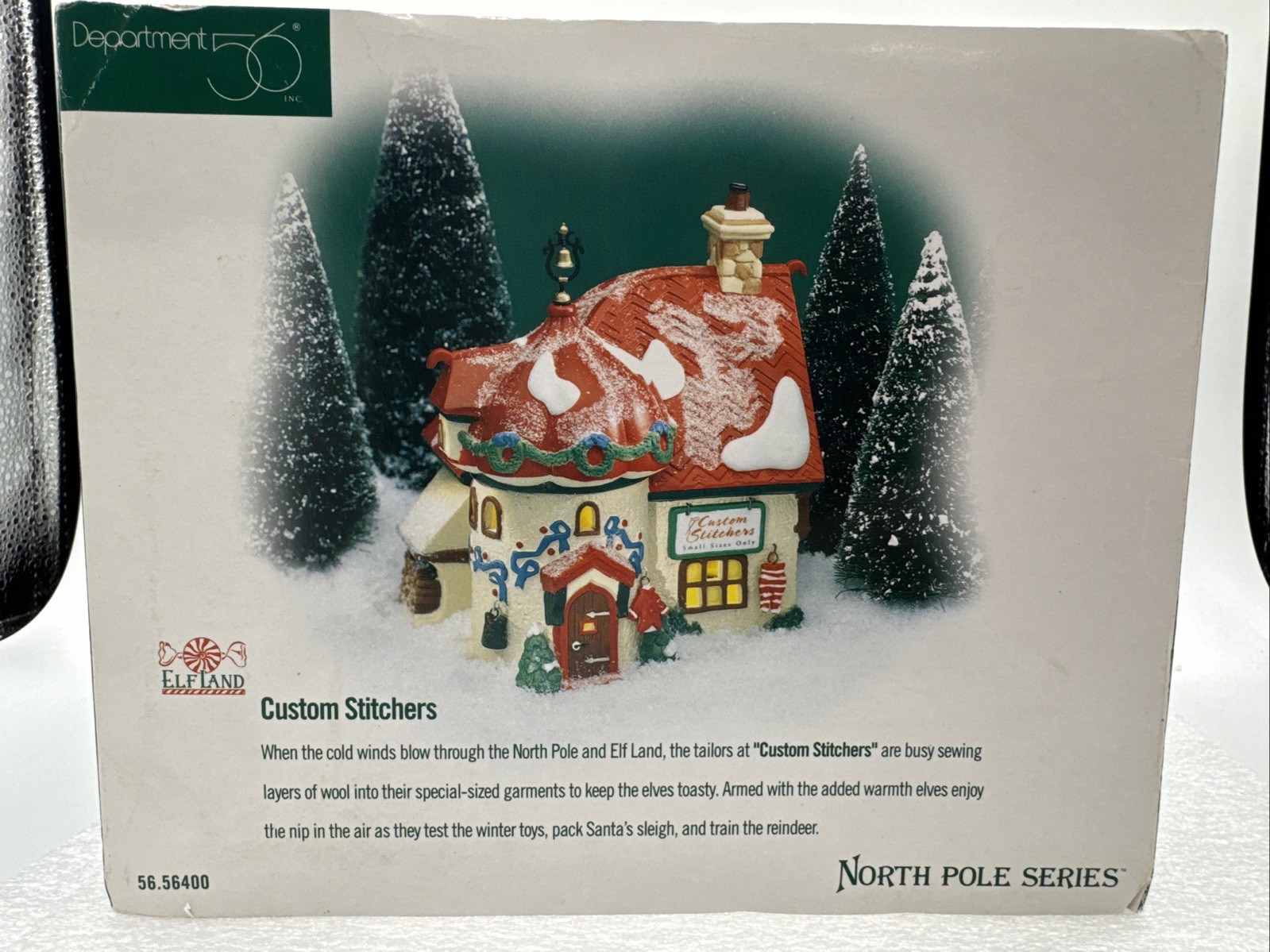 1998 Department 56 North Pole Series Custom Stitchers Lighted House 56400 NRFB