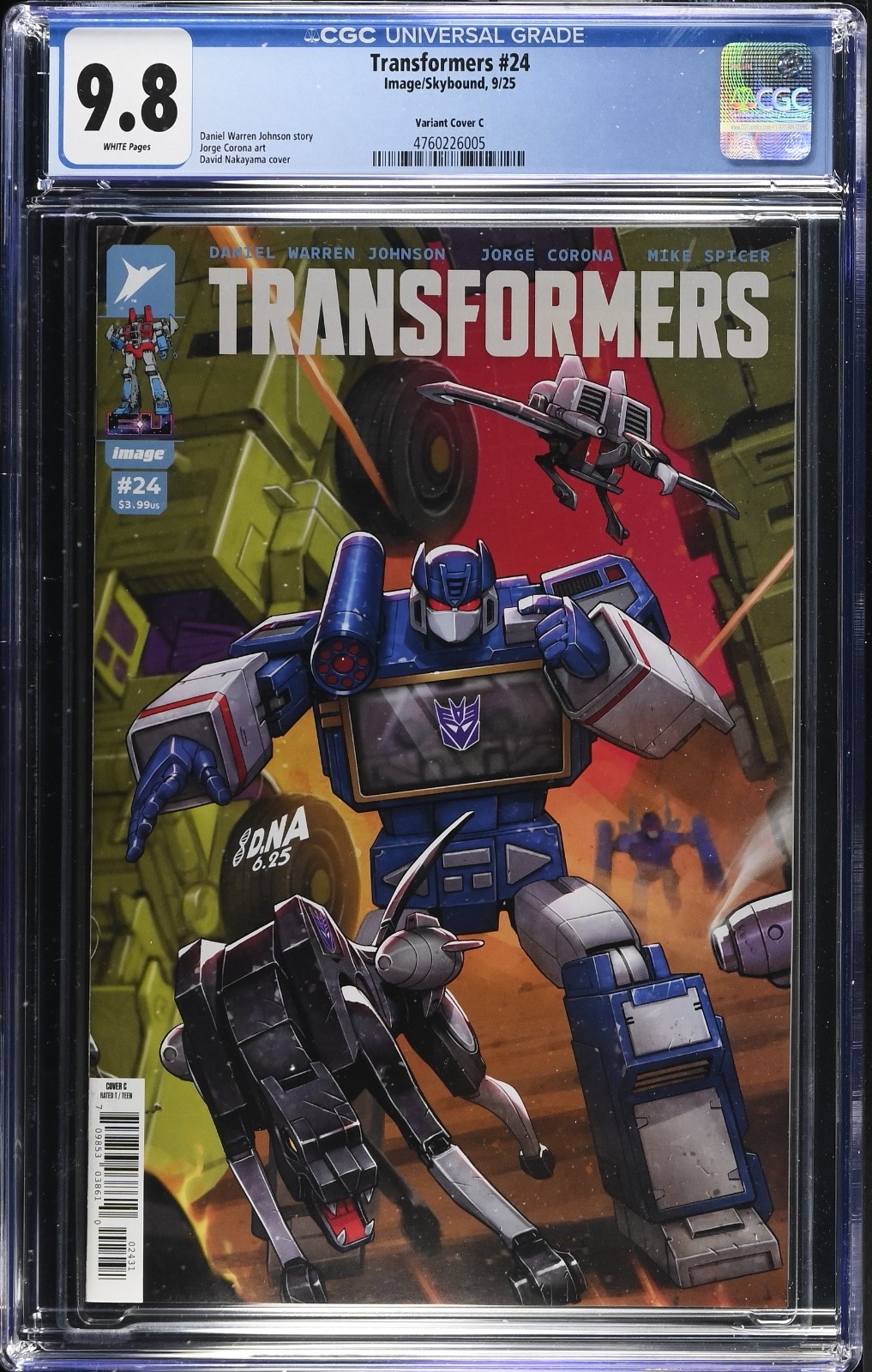 TRANSFORMERS (2023 IMAGE) #24C 1:10 CGC 9.8 COVER BY DAVID NAKAYAMA TRANSFORMERS (2023 IMAGE) #24C 1:10 CGC 9.8 COVER BY DAVID NAKAYAMA