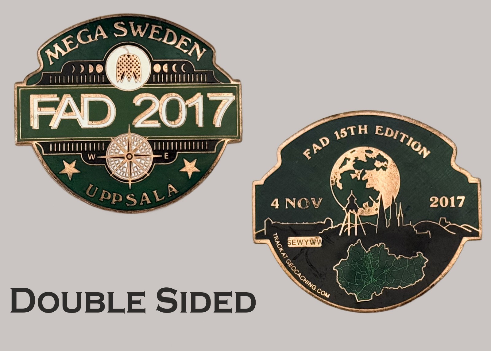 Mega Sweden FAD 2017 Uppsala Trackable Geocaching Challenge Coin  J#30