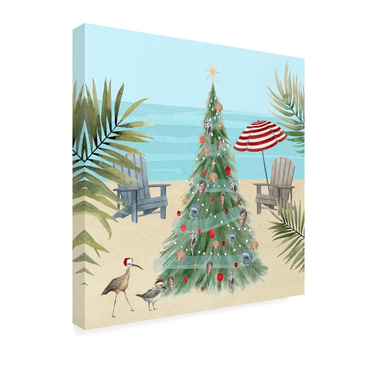 Trademark Fine Art Merry Coastal Christmas II Canvas Art 35x35 Trademark Fine Art Merry Coastal Christmas II Canvas Art 35x35