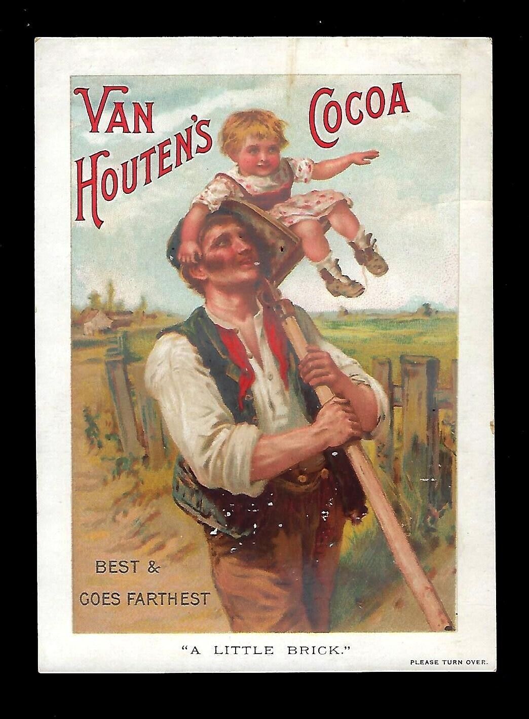 c1890\'s Large Victorian Trade Card Van Houten\'s Cocoa, \