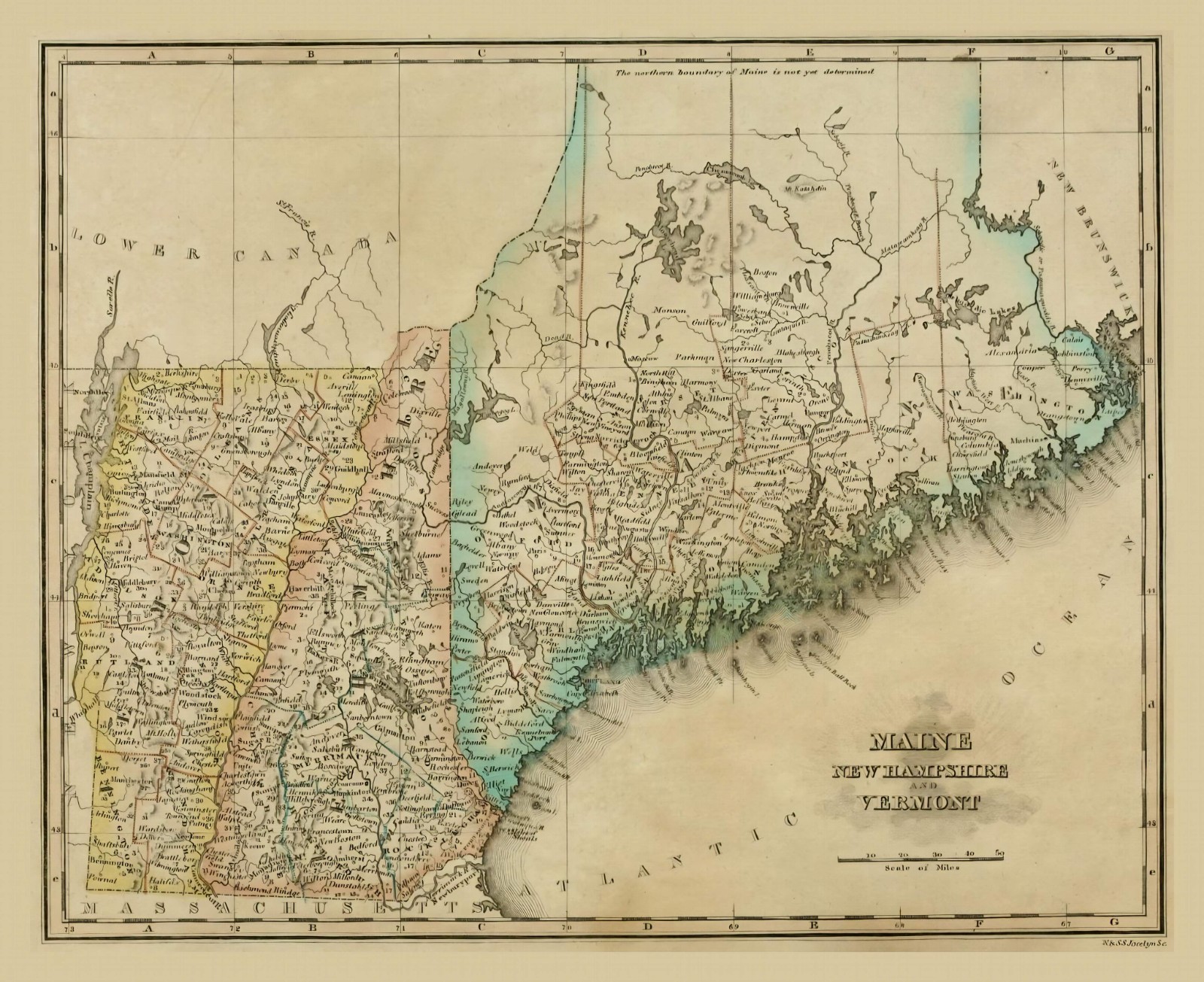 Map of MAINE NEW HAMPSHIRE VERMONT from 1825 - 8.5 x 11 Inch Photo Reprint Map of MAINE NEW HAMPSHIRE VERMONT from 1825 - 8.5 x 11 Inch Photo Reprint